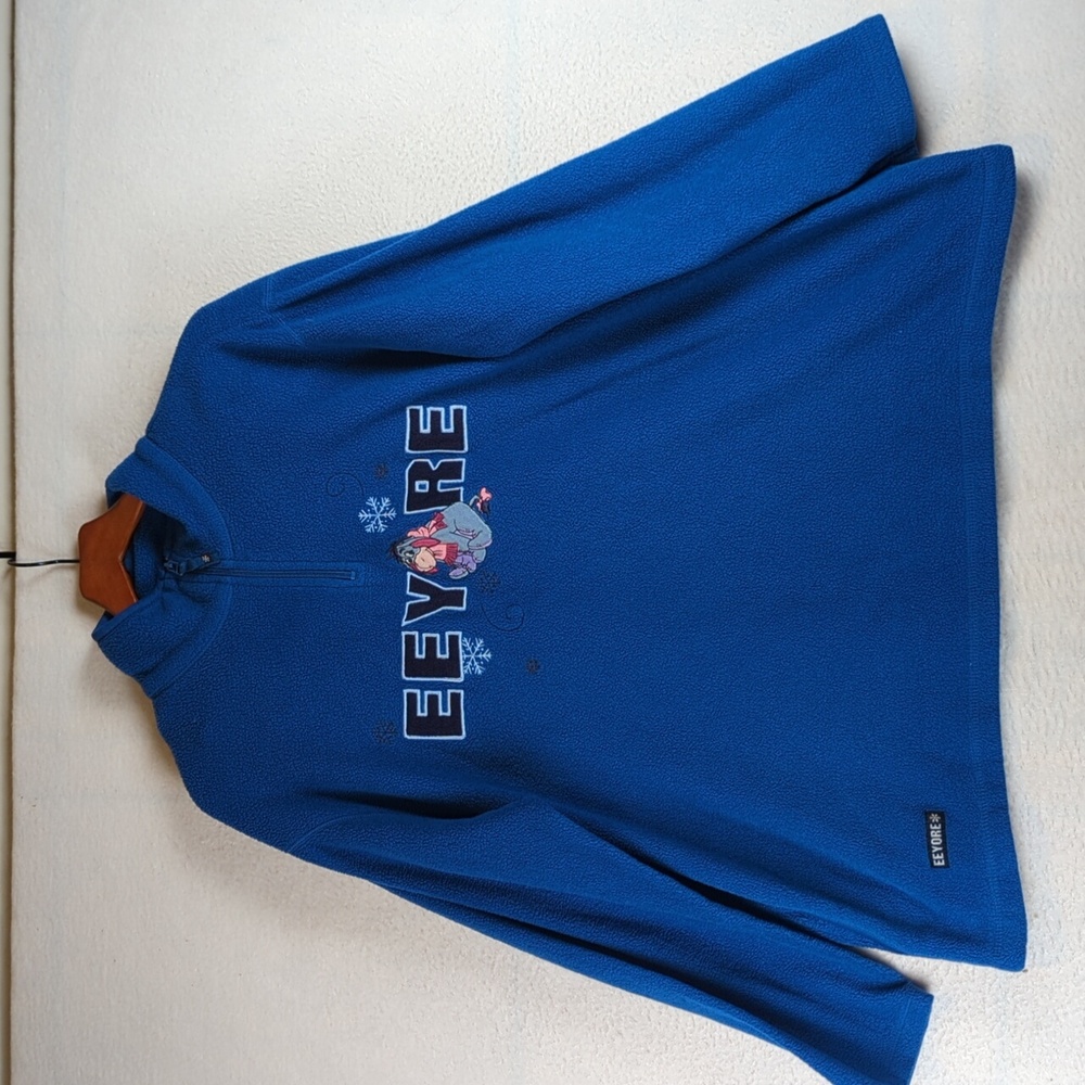 Disney Plus Eeyore Winnie the Pooh Cobalt Blue Fleece Pullover Sweater Size 1X